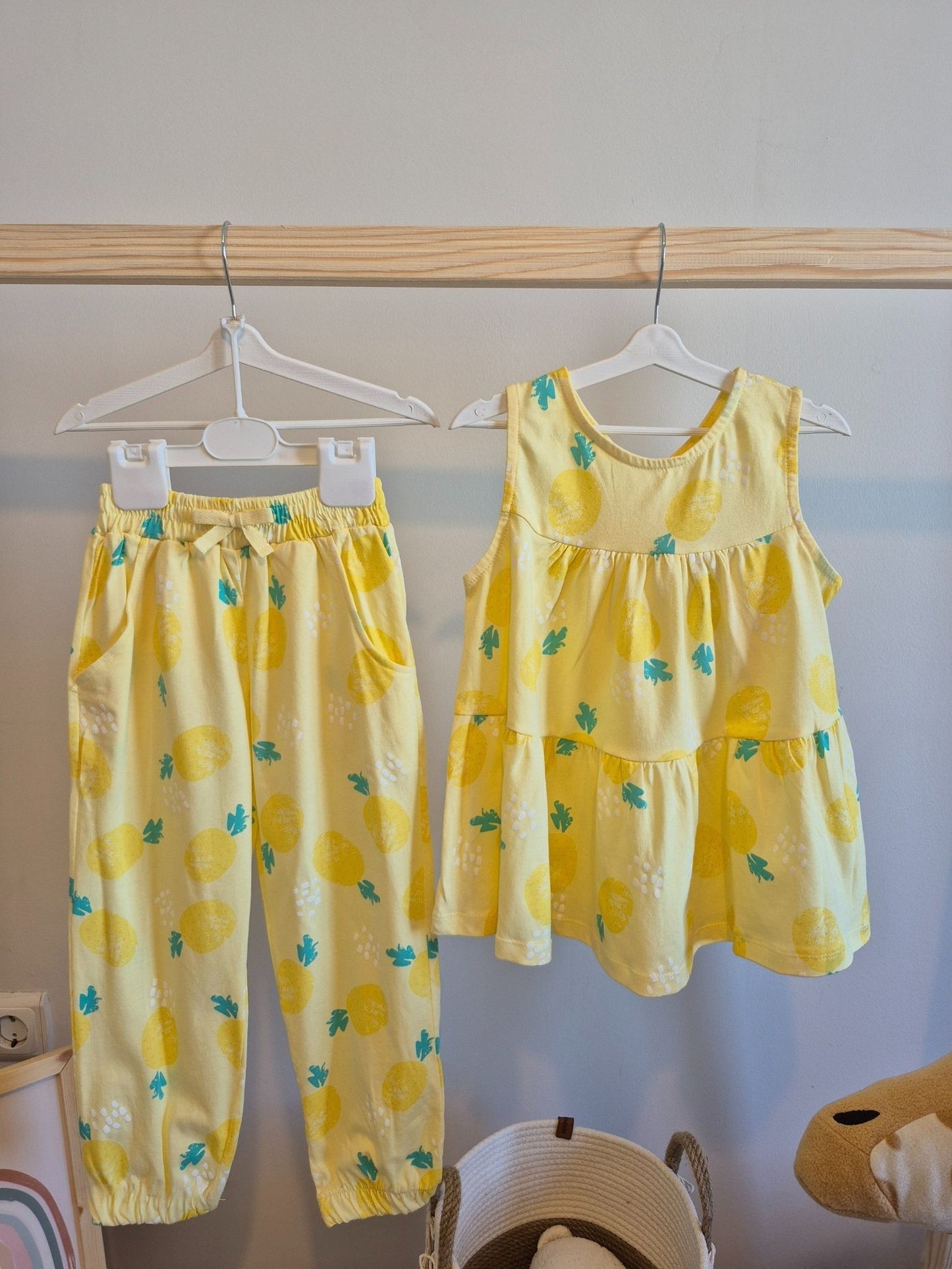 Ananas Desenli Askılı Takım 🍍(2-5 Yaş)