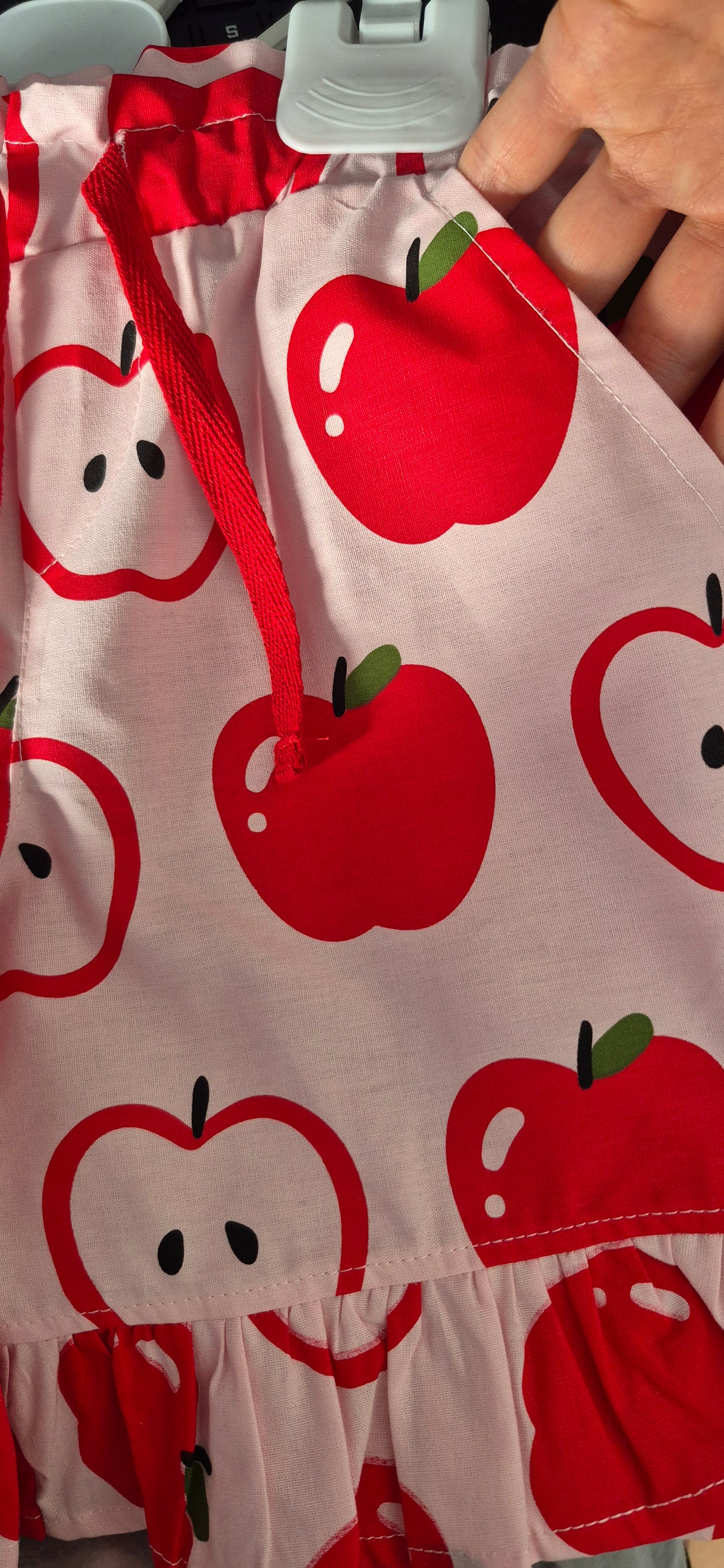 La'ciel Pembe Elma Desenli Kız Çocuk Şortlu Takım 🍎 (2-7 Yaş)