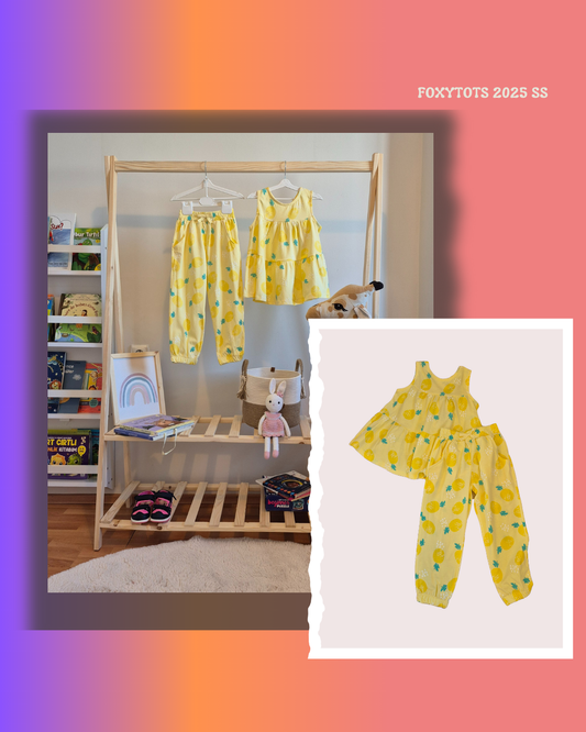 Ananas Desenli Askılı Takım 🍍(2-5 Yaş)
